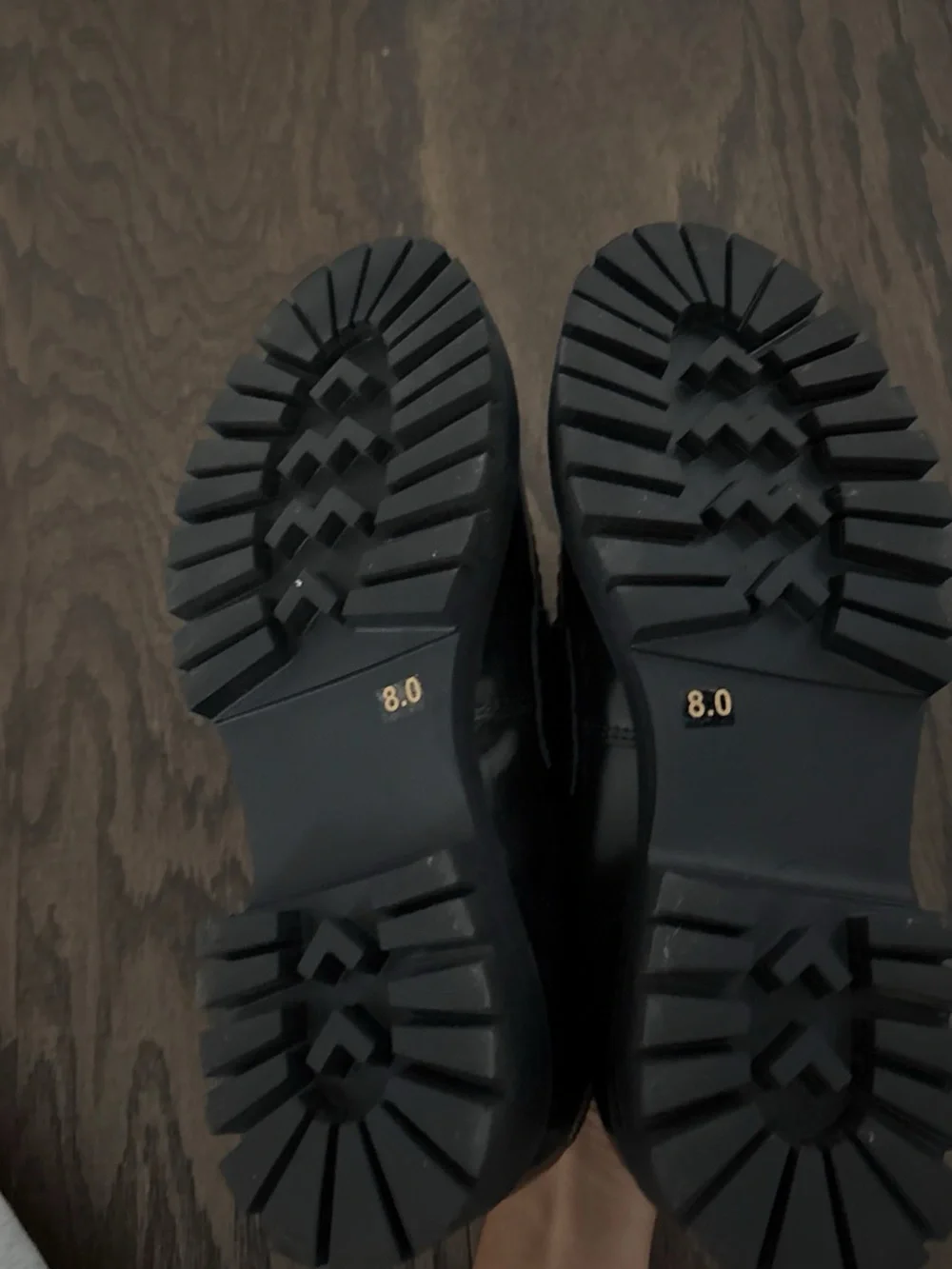 Steve Madden Black Leather Loafers with Gold Hardware